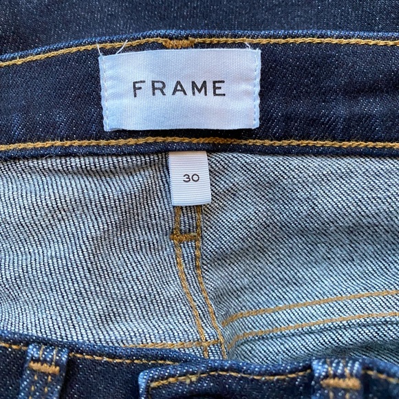 FRAME Dark Denim L'Homme Slim Straight Leg Jeans Men Size 30. - Picture 4 of 10